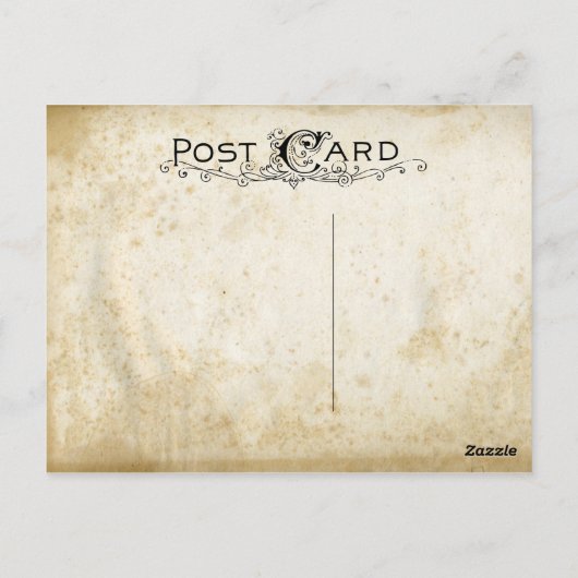 Briefkaart van blanco Antiek gekleurd papier (Achterkant)