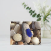 Briefkaart van blauw strand (Staand voorkant)