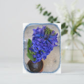 Briefkaart van blauwe bloem (Staand voorkant)