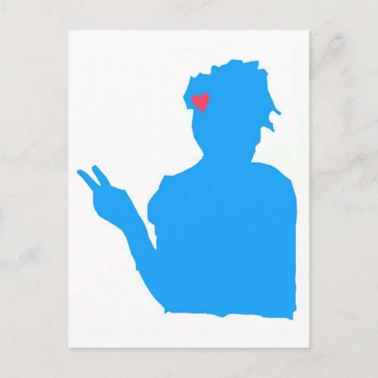 Briefkaart van blauwe dame (Voorkant)