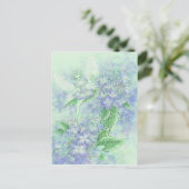 Briefkaart van blauwe hydrangea (Staand voorkant)