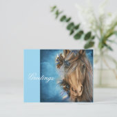  Briefkaart van blauwe paarden (Staand voorkant)