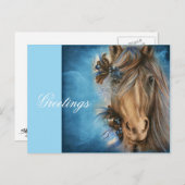  Briefkaart van blauwe paarden (Voorkant / Achterkant)