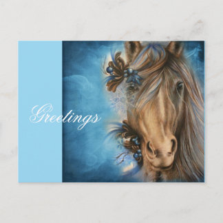  Briefkaart van blauwe paarden