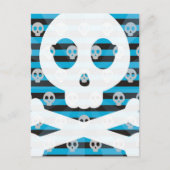 Briefkaart van Blauwe Pirate Skull (Voorkant)