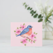 Briefkaart van blauwvogel (Staand voorkant)