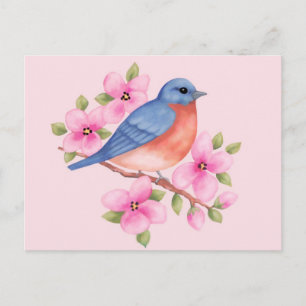 Briefkaart van blauwvogel