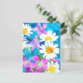Briefkaart van bloemen in de waterverf (Staand voorkant)