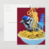 Briefkaart van Bluejay Eating Spaghetti (Voorkant / Achterkant)