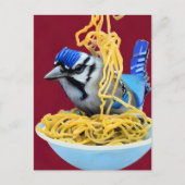 Briefkaart van Bluejay Eating Spaghetti (Voorkant)