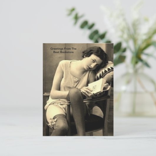 briefkaart van boekwinkel wv. (Staand voorkant)