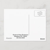 briefkaart van boekwinkel wv. (Achterkant)