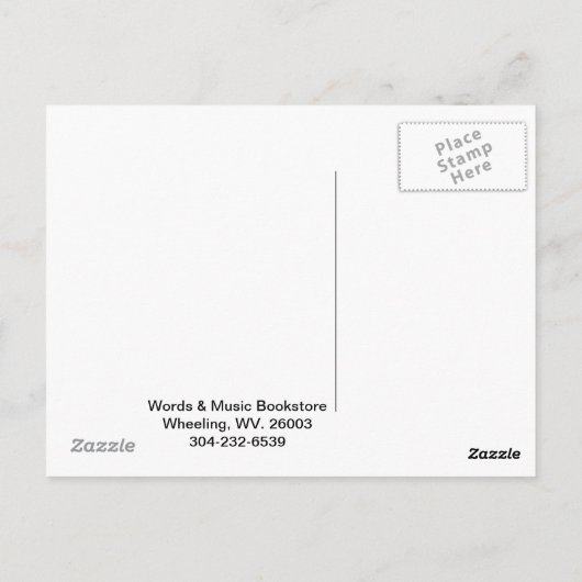 briefkaart van boekwinkel wv. (Achterkant)