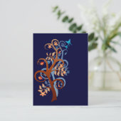 Briefkaart van bomen en vlinders (Staand voorkant)