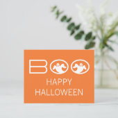 Briefkaart van Boo Halloween, Oranje en wit (Staand voorkant)