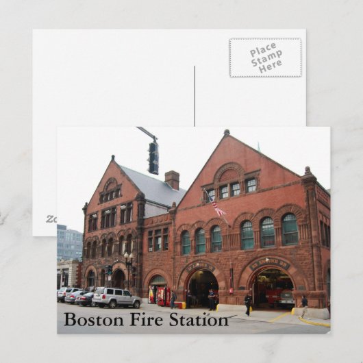 Briefkaart van Boston Fire Station (Voorkant / Achterkant)