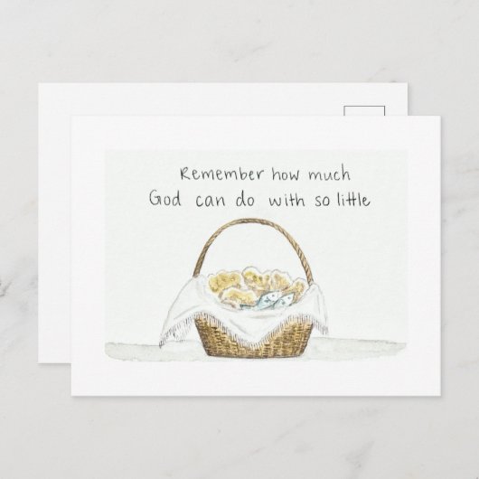 briefkaart van broden en vissen (Voorkant / Achterkant)