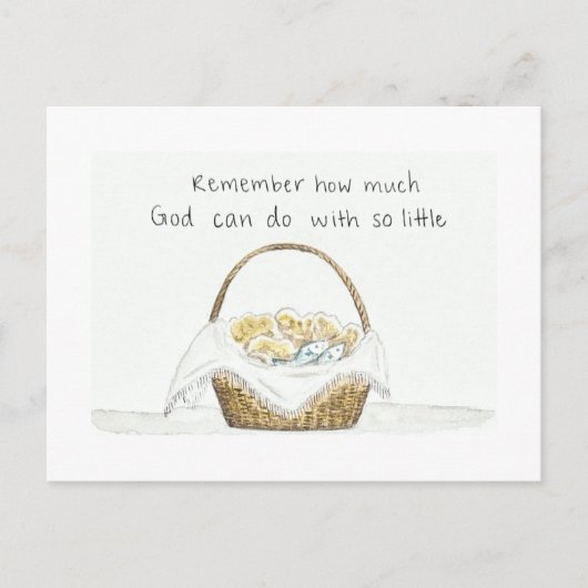 briefkaart van broden en vissen (Voorkant)