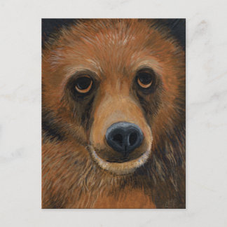 Briefkaart van bruin Beer