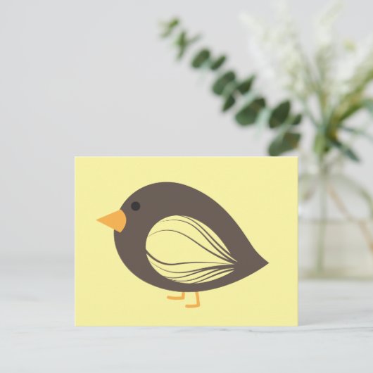 Briefkaart van bruine vogelgriep (Staand voorkant)