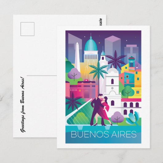 Briefkaart van Buenos Aires (Voorkant / Achterkant)