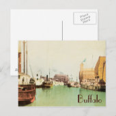  Briefkaart van Buffalo Harbor (Voorkant / Achterkant)