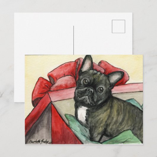Briefkaart van Bulldog Dog Art (Voorkant / Achterkant)