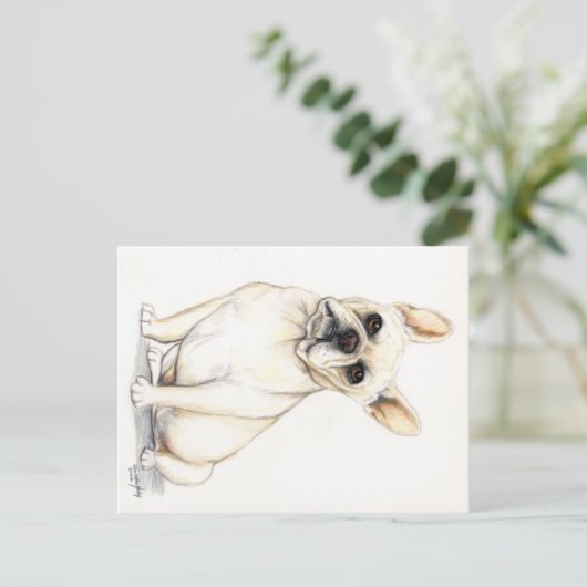 Briefkaart van Bulldog Dog Art (Staand voorkant)