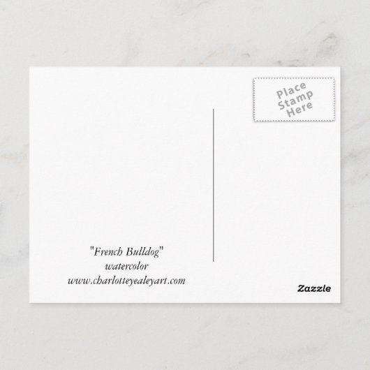 Briefkaart van Bulldog Dog Art (Achterkant)