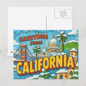 BRIEFKAART VAN CALIFORNIË (Voorkant / Achterkant)