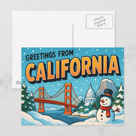 BRIEFKAART VAN CALIFORNIË (Voorkant / Achterkant)