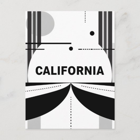 Briefkaart van Californië - Bold Centered Typograp (Voorkant)