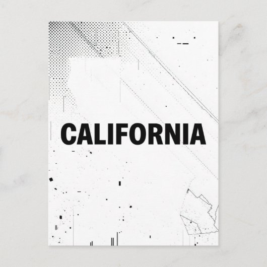 Briefkaart van Californië - Bold Centered Typograp (Voorkant)