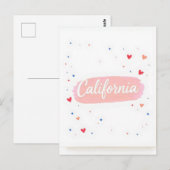 Briefkaart van Californië - Bold Centered Typograp (Voorkant / Achterkant)