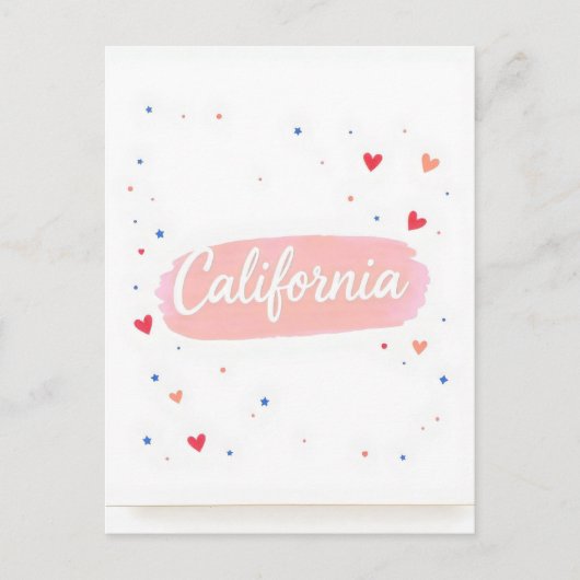 Briefkaart van Californië - Bold Centered Typograp (Voorkant)