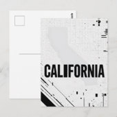 Briefkaart van Californië - Bold Centered Typograp (Voorkant / Achterkant)