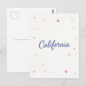 Briefkaart van Californië - Bold Centered Typograp (Voorkant / Achterkant)