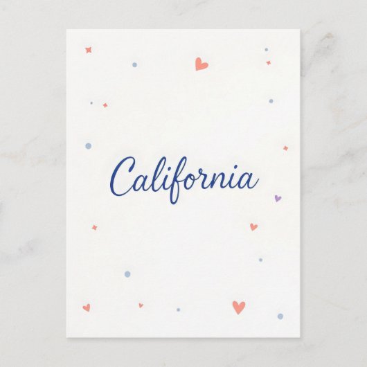 Briefkaart van Californië - Bold Centered Typograp (Voorkant)