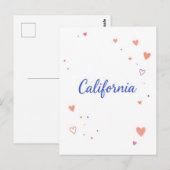Briefkaart van Californië - Bold Centered Typograp (Voorkant / Achterkant)