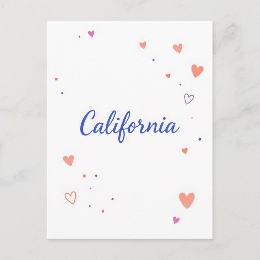 Briefkaart van Californië - Bold Centered Typograp (Voorkant)