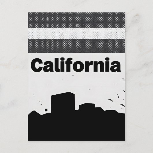 Briefkaart van Californië - Bold Centered Typograp (Voorkant)