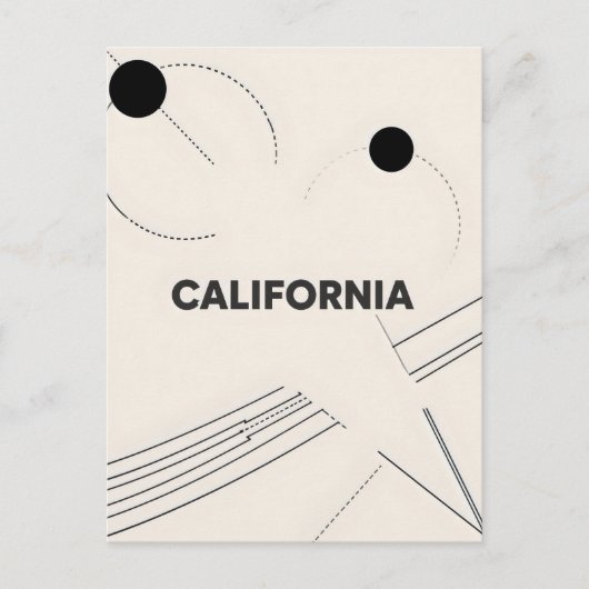 Briefkaart van Californië - Bold Centered Typograp (Voorkant)