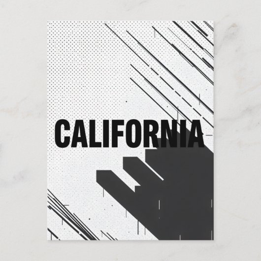Briefkaart van Californië - Bold Centered Typograp (Voorkant)