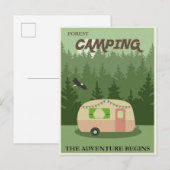 Briefkaart van Camping Vintage Travel Poster (Voorkant / Achterkant)