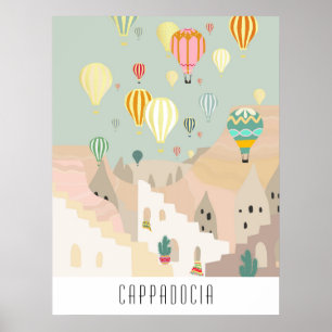 Briefkaart van Cappadocia Kapadokya Balloon Poster