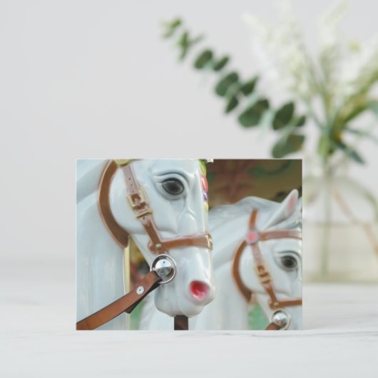 Briefkaart van Carrouselpaarden (Staand voorkant)
