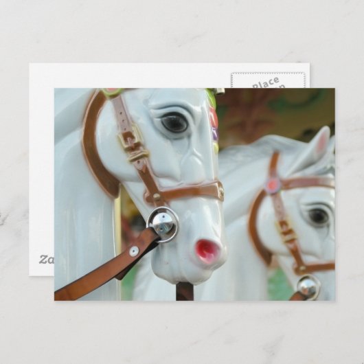 Briefkaart van Carrouselpaarden (Voorkant / Achterkant)