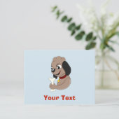 Briefkaart van cartoon van puppy (Staand voorkant)