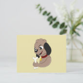 Briefkaart van cartoon van puppy  (Staand voorkant)