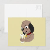 Briefkaart van cartoon van puppy  (Voorkant / Achterkant)